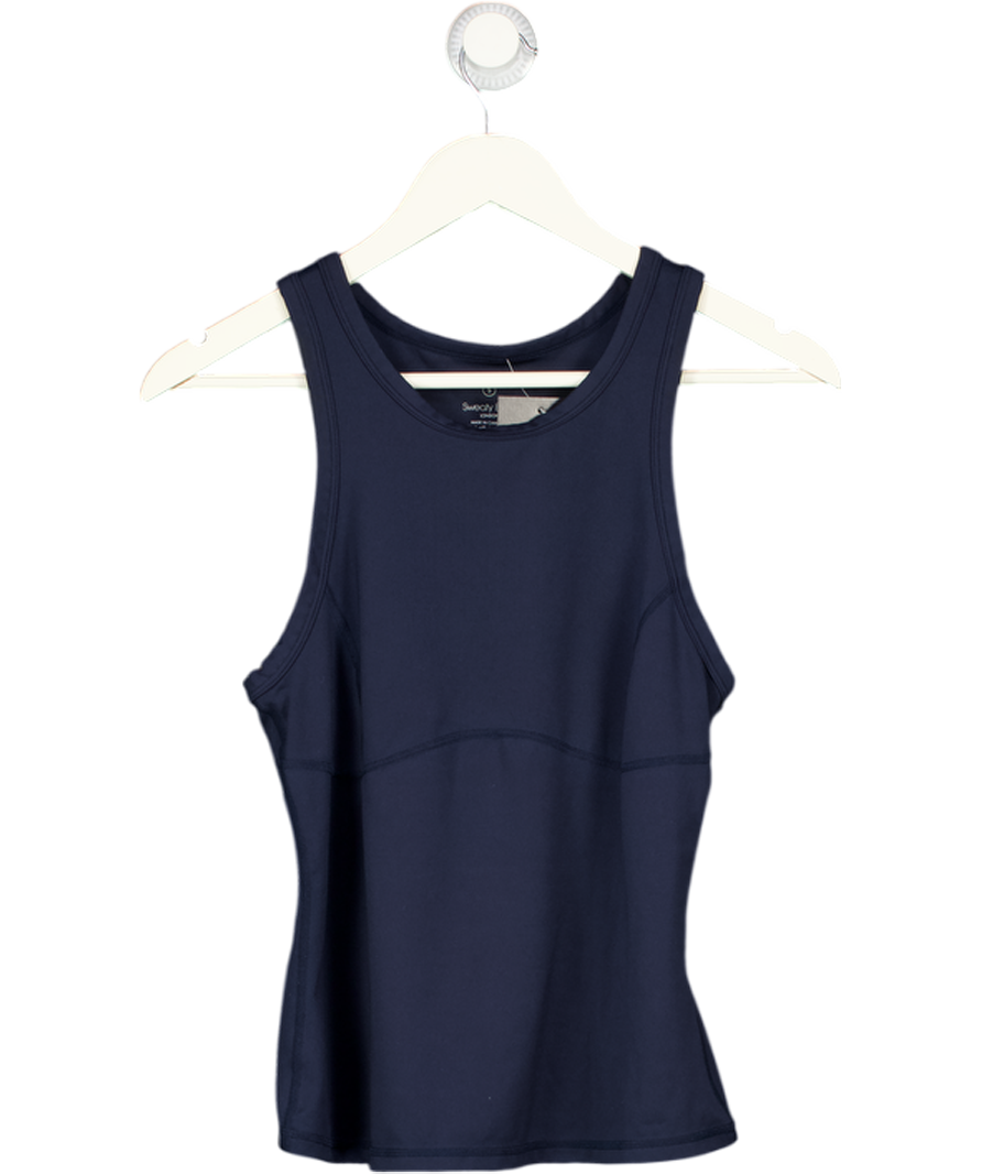 SWEATY BETTY Navy Blue Racer Back Vest Top UK S