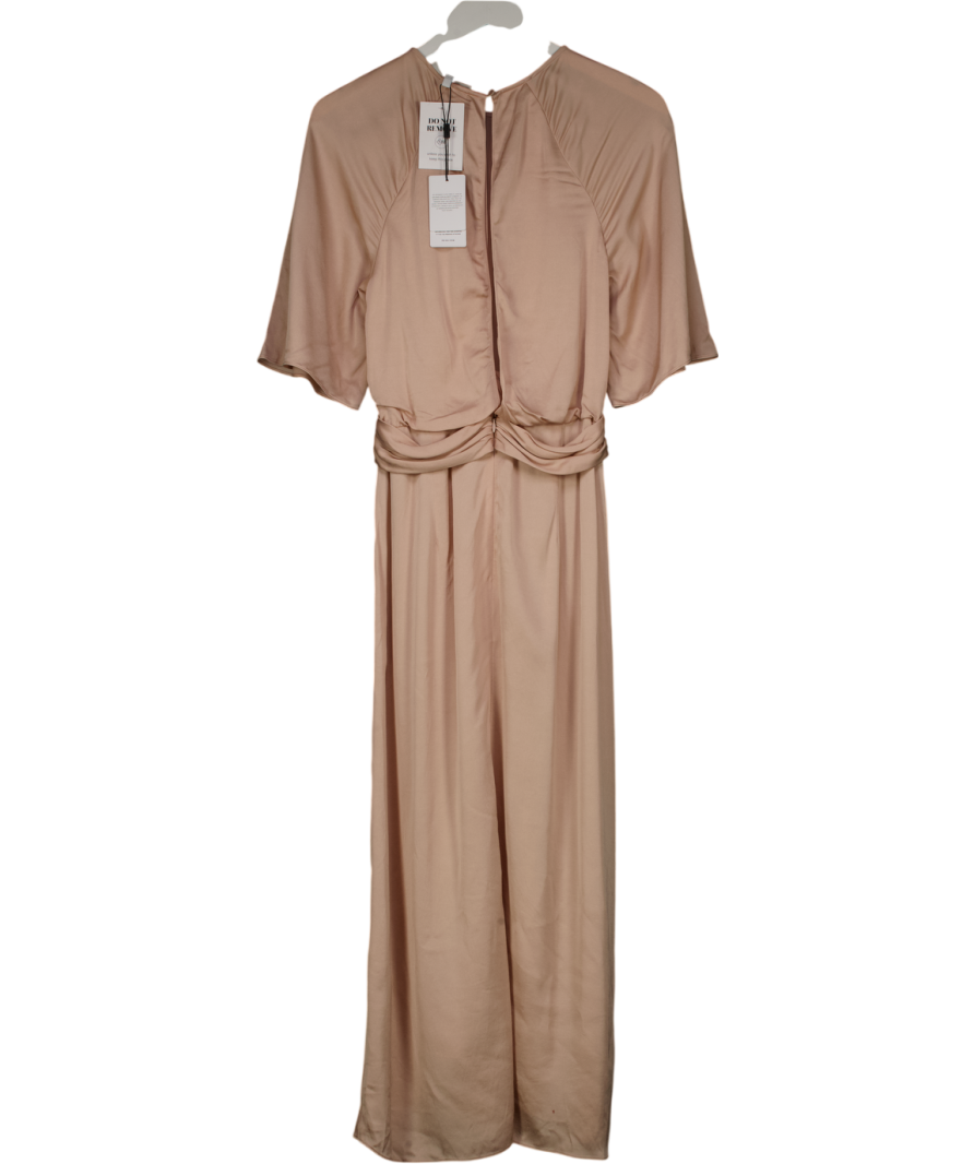 REISS Arlo Blush Pink Open Back Midi Dress UK 10