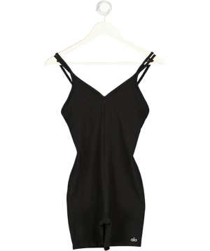 alo yoga Black Seamless Ribbed Onesie UK S