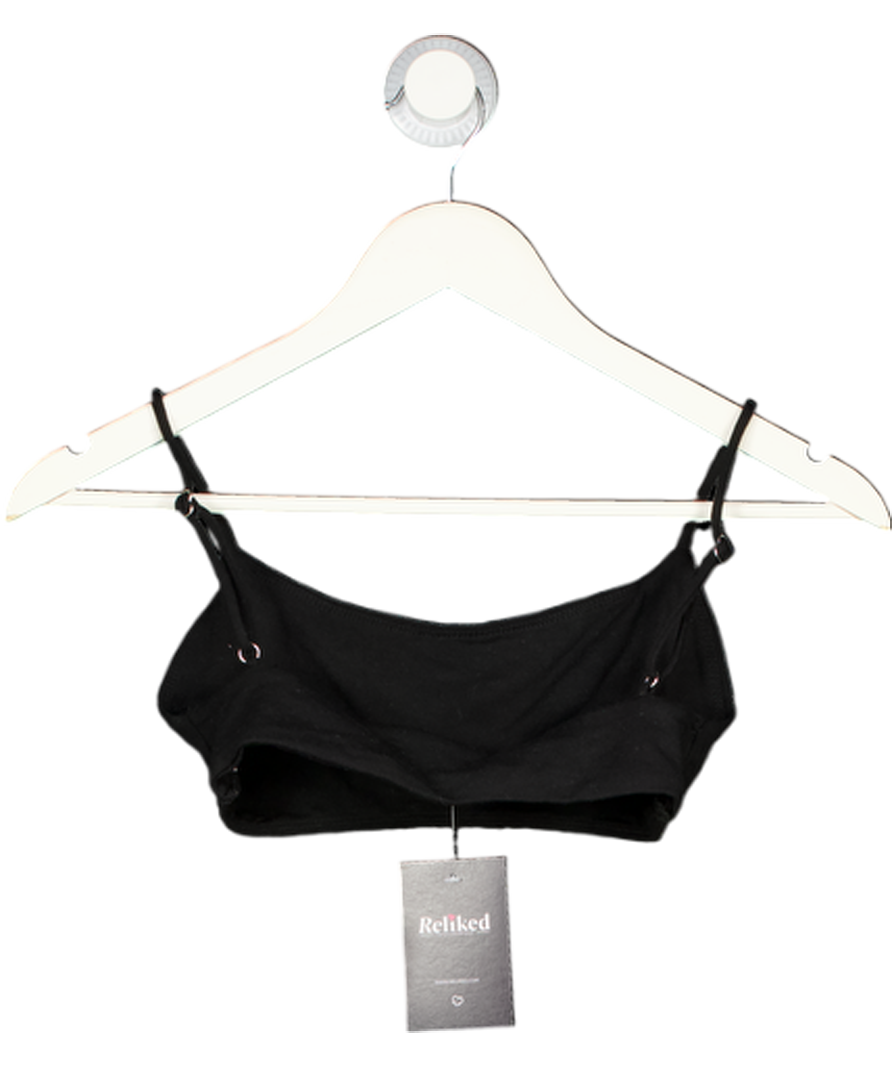 Oh Polly Black Modal Lightweight Bralette Crop Top UK 8