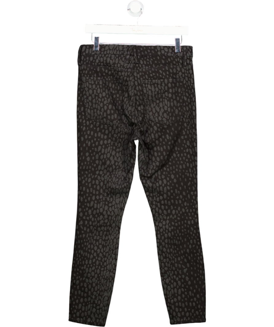 Good American Black Animal Jacquard Good Legs Cropped Jeans Us8 W29