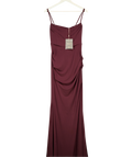 HOUSE OF CB Milena Dark Cherry Red Corset Maxi Dress UK M
