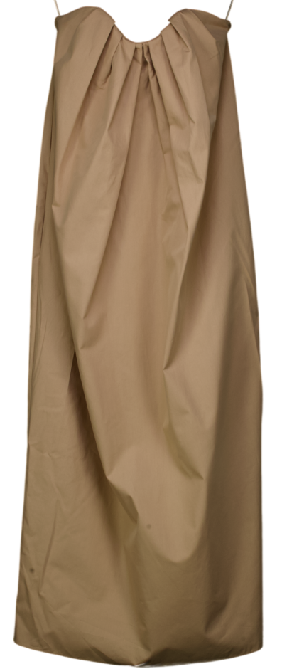 MANGO Beige Stefania Strapless Midi Dress UK S