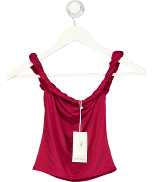 PEPPERMAYO Solace Soul Twist Shoulder Top - Maroon Red UK 6