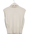 Mint Velvet Cream Cashmere / Wool Blend Sleeveless Turtleneck Jumper UK S
