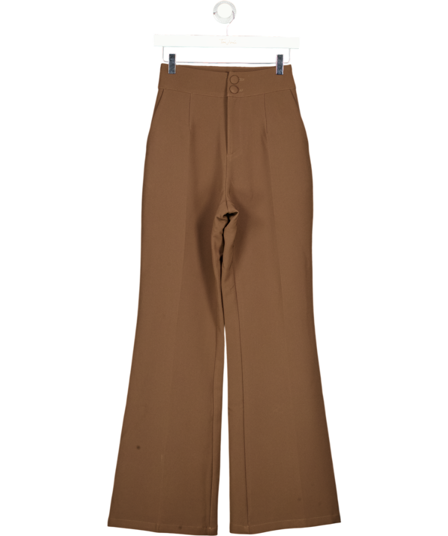 ODDMUSE Chocolate Brown High Waist Wide Leg Trousers UK XS