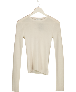 HENNE Cream 100% Merino Wool Fine Knit Sweater UK 8