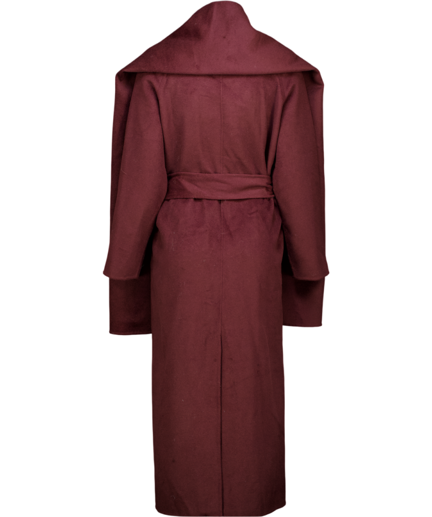 PROBLEM NEEDS MANNEQUIN- River Island Red Premium Handmade Wool Blend Scarf Coat UK S