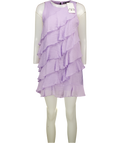 ZARA Purple Lilac Tiered Ruffle Mini Dress UK M