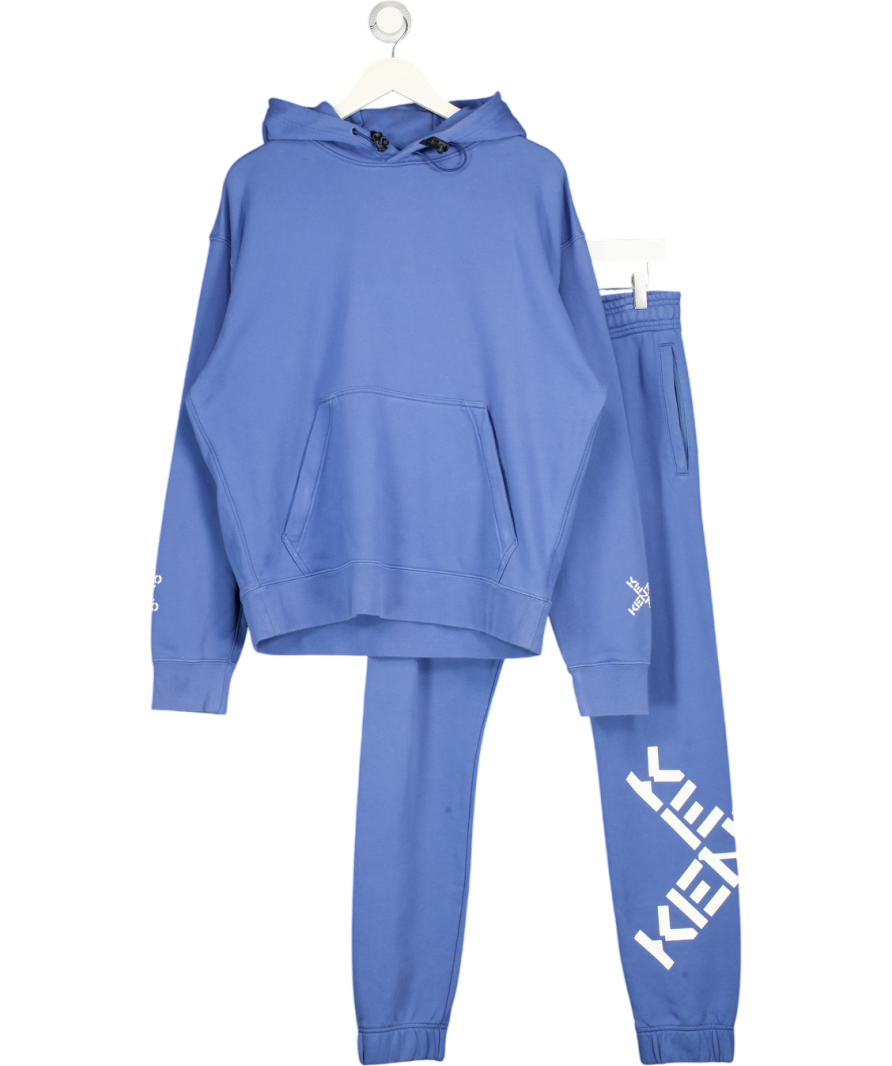 KENZO 2=piece Blue Logo Hoodie And Joggers Set UK XS/S