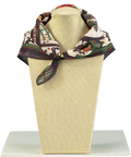 MEMO PARIS Luxury Brown Christmas Print Silk Neck Scarf