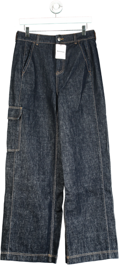 Whistles Blue Dark Denim Wide Leg Cargo Jean W28