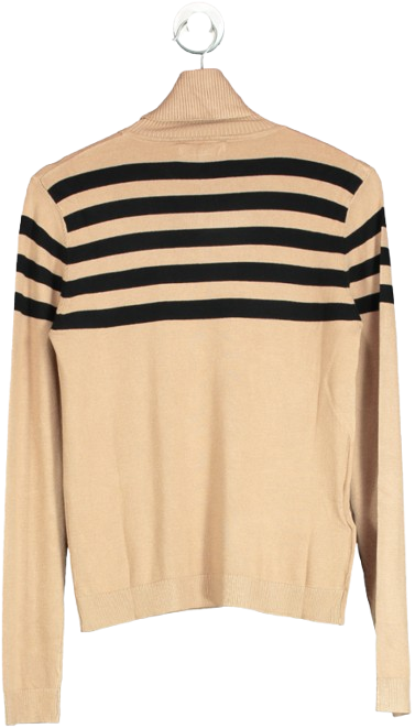 MANGO Brown Fine-knit Turtleneck Sweater UK M