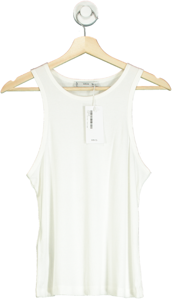 MANGO White Top With Satin Details UK S