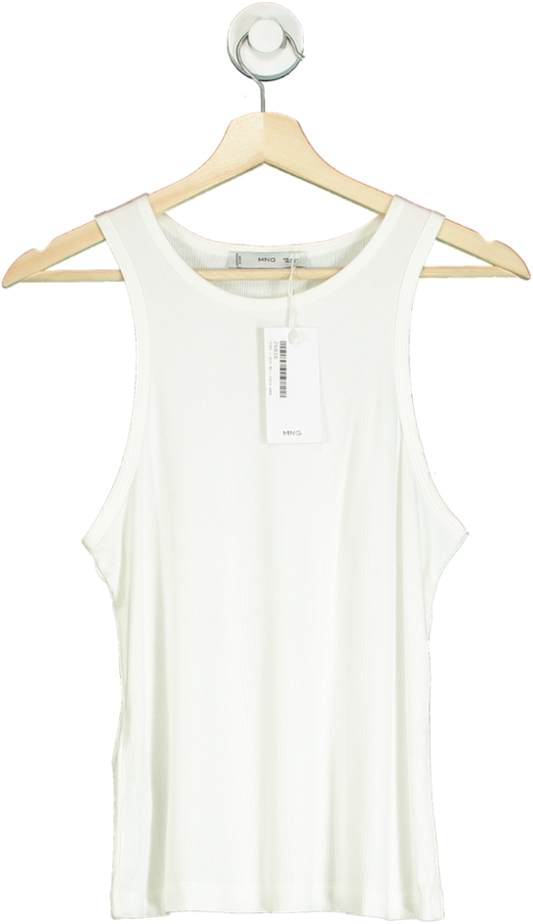 MANGO White Top With Satin Details UK S