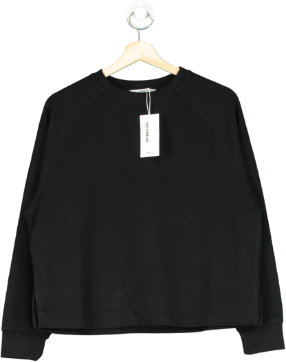 MANGO Black Decorative Stitching Sweatshirt UK XS