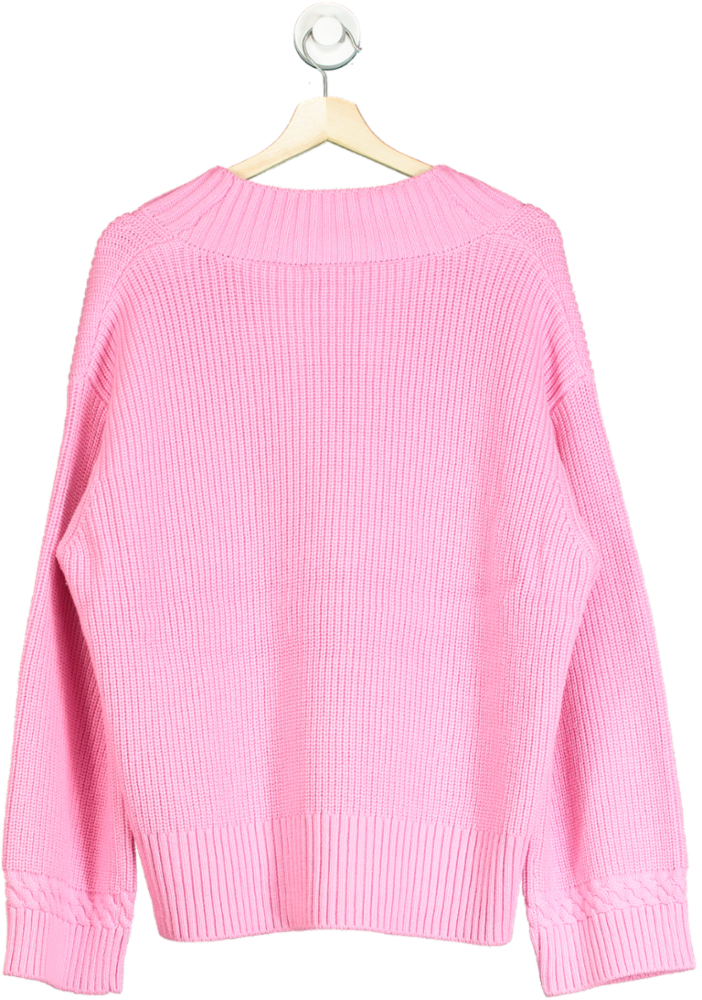 Mint Velvet Pink Cotton Blend Knit Jumper UK L