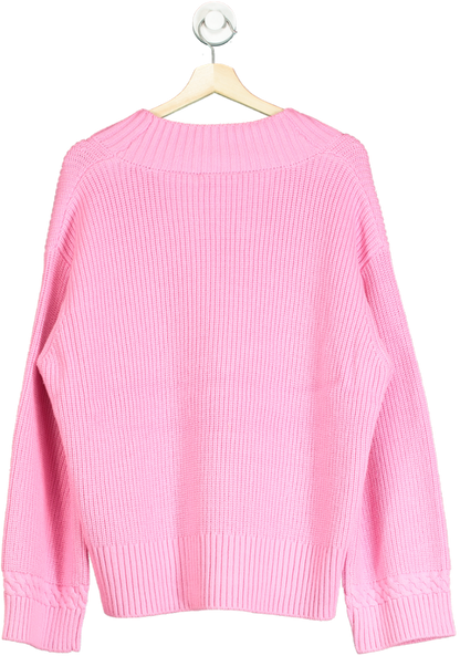 Mint Velvet Pink Cotton Blend Knit Jumper UK L