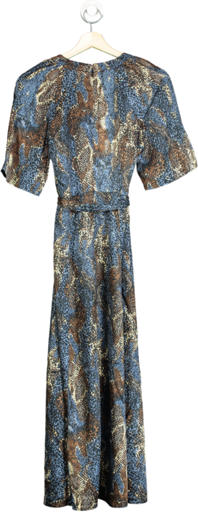 Whistles Blue Marlow Dashed Spot Print Dress UK 6