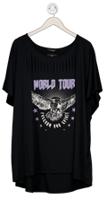 Yours Black Curve 'world Tour' Slash Detail Top UK 26
