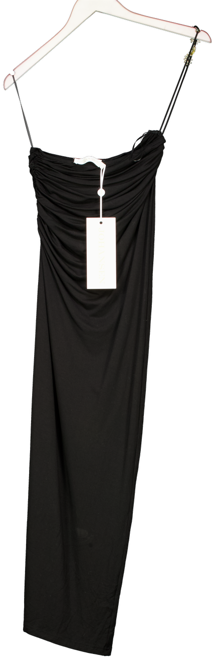 Johansen Black Samara Ruched Maxi Skirt UK XS