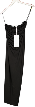 Johansen Black Samara Ruched Maxi Skirt UK XS