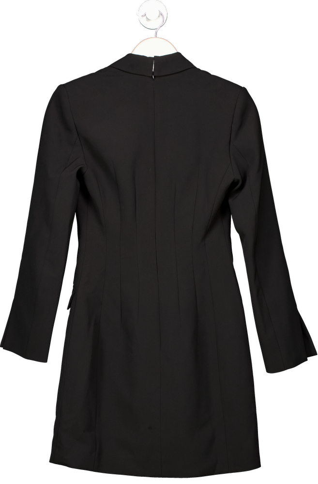Karen Millen Black Polished Tailored Cowl Neck Blazer Mini Dress UK 6