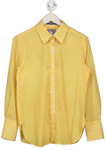 J. MCLAUGHLIN Yellow Sloane Shirt In Stripe UK M