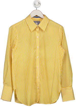 J. MCLAUGHLIN Yellow Sloane Shirt In Stripe UK M
