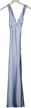 ZARA Blue Cross Strap Satin Midi Dress UK M