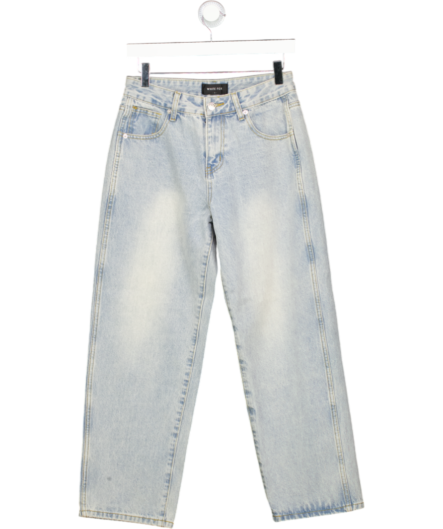 White Fox Blue Barrel Leg Jeans UK S