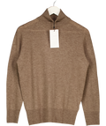 ZARA Beige 100% Wool Roll Neck Jumper UK S