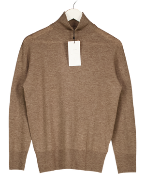 ZARA Beige 100% Wool Roll Neck Jumper UK S