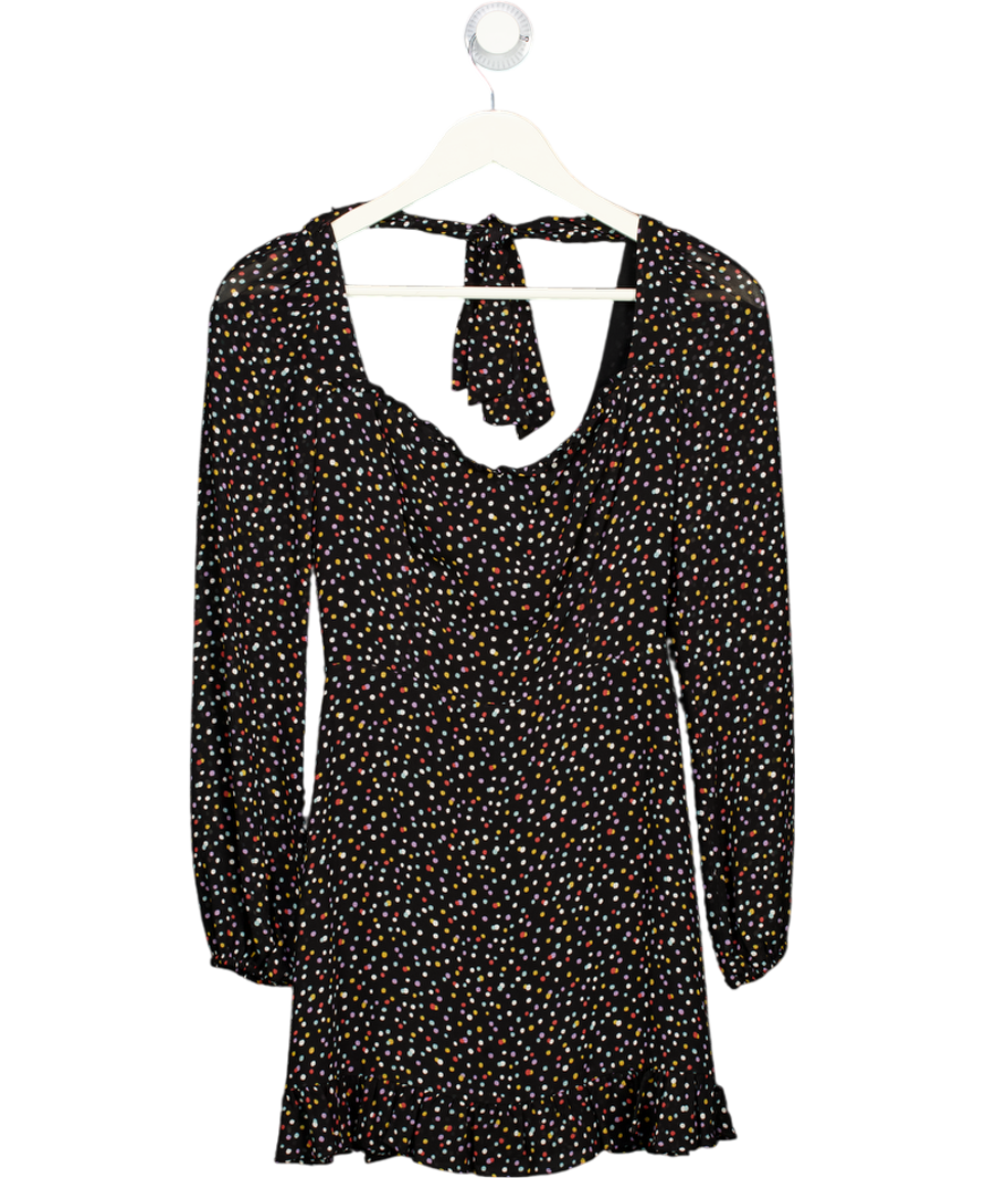 REFORMATION Black Dotty Long Sleeve Mini Dress Sz0 UK 4 Reliked REFORMATION Black Dotty Long Sleeve Mini Dress Sz0 UK 4 Reliked