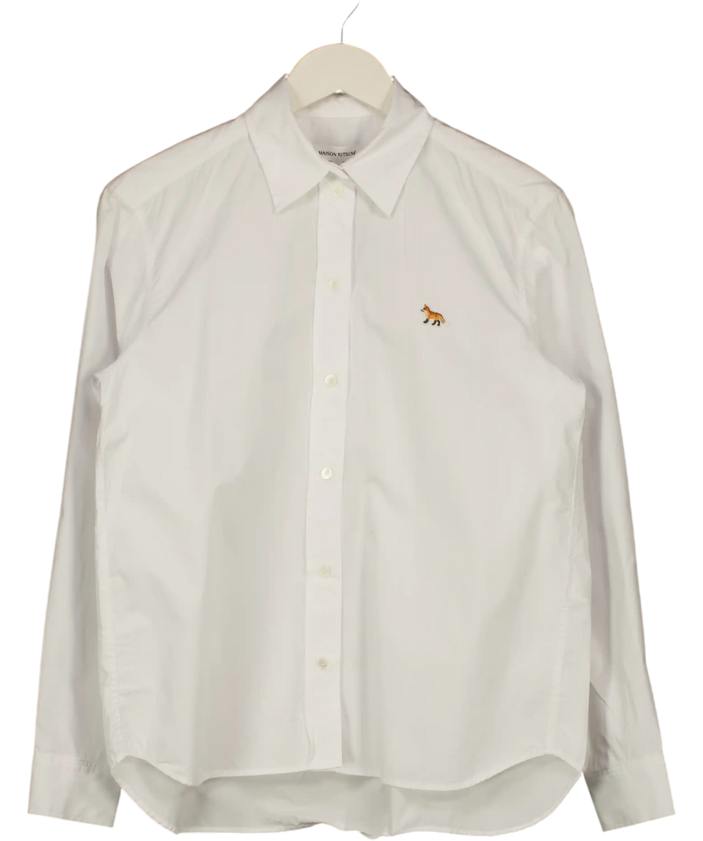 Maison Kitsune White Baby Fox Patch Shirt UK XS