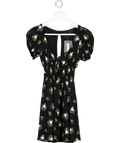 REFORMATION Black & Ivory Rose Print Mini Dress Sz0 UK 4