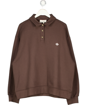 THE COUTURE CLUB Brown Emblem Embroidered Rugby Polo UK 18