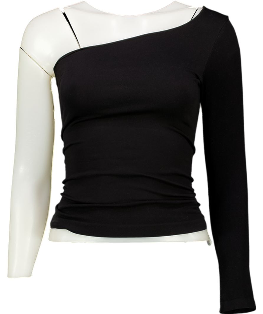 RUEY Black One Shoulder Sculpting Smooth Top UK S
