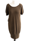 French Connection Brown Lurex Cowl Back Knit Dress UK S/M