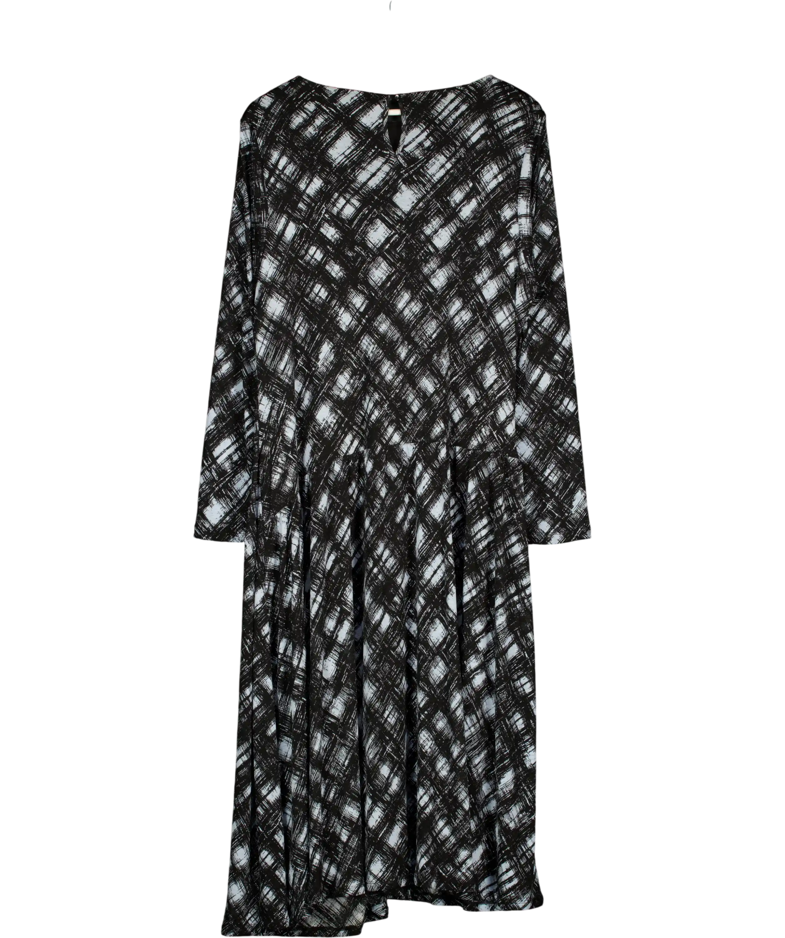 M&S Black / Blue Mesh Jersey Printed Midi Skater Dress UK 20