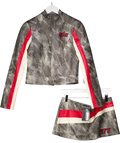 I AM GIA Grey Devyn Biker Jacket (s) And Skirt (m) Set UK S/M