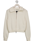 Abercrombie & Fitch Ivory White Cotton Blend Cardigan With Zip UK S