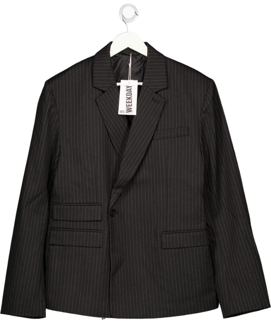 Weekday Black Double-breasted Fitted Blazer Sz52 UK L