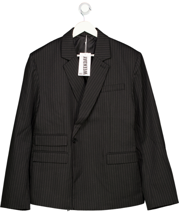 Weekday Black Double-breasted Fitted Blazer Sz52 UK L