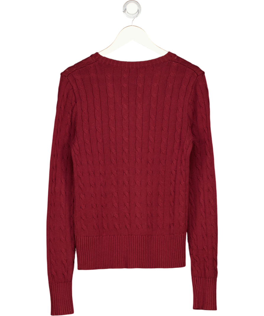 BRANDY MELVILLE Burgundy Red Cotton Cableknit Jumper One Size