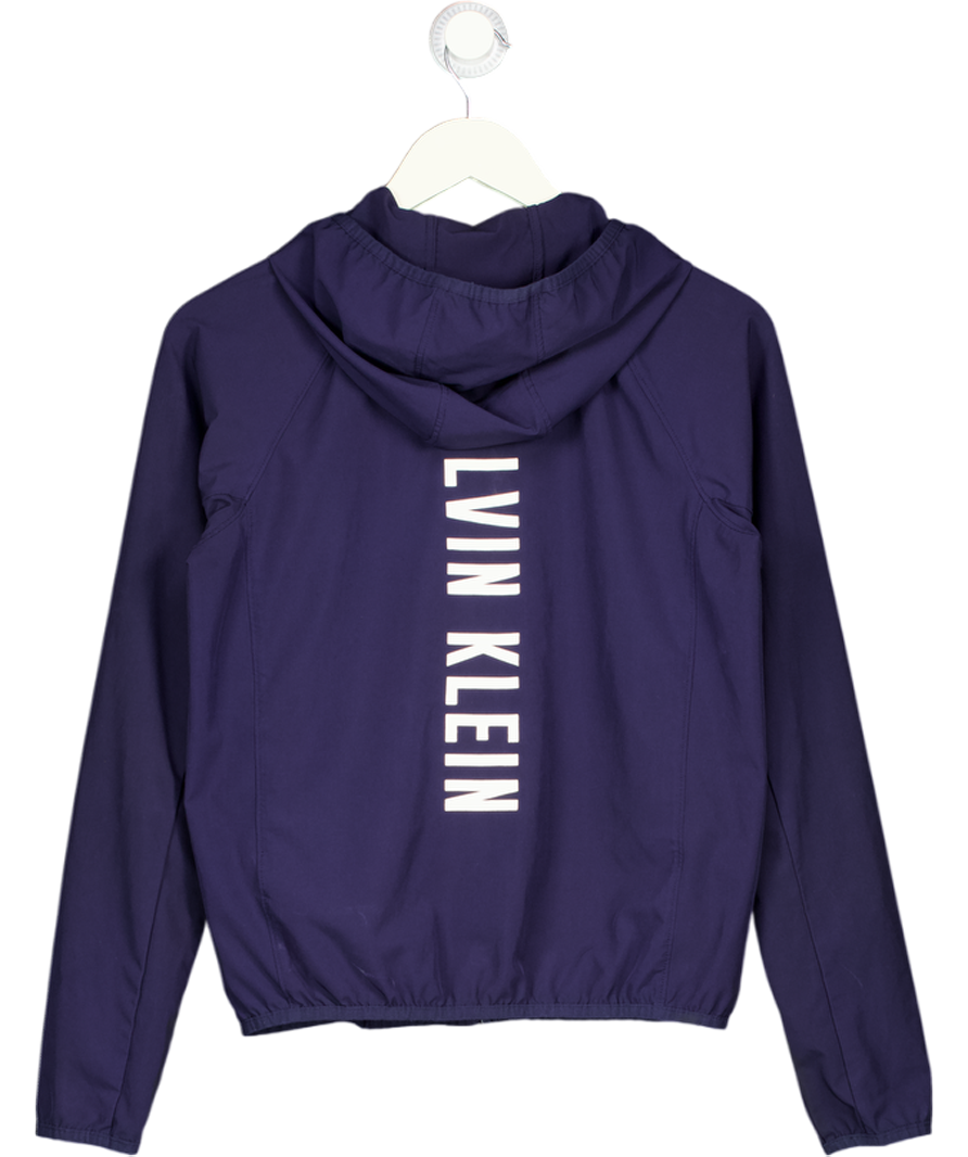 CALVIN KLEIN Blue Performace Zip Up Jacket With Logo Back UK S