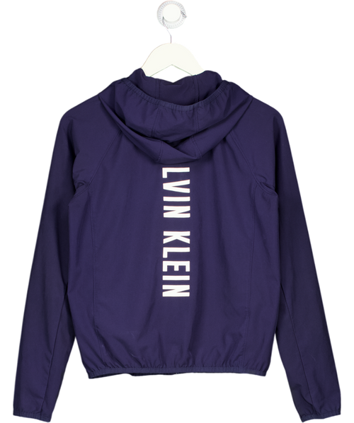 CALVIN KLEIN Blue Performace Zip Up Jacket With Logo Back UK S