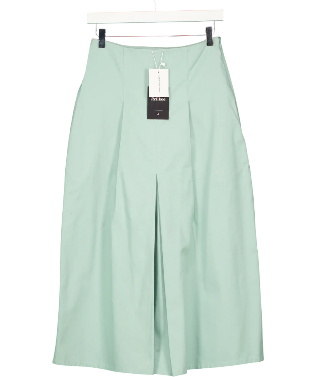 Tallulah & Hope Mint Green Pleated Midi Skirt UK 10