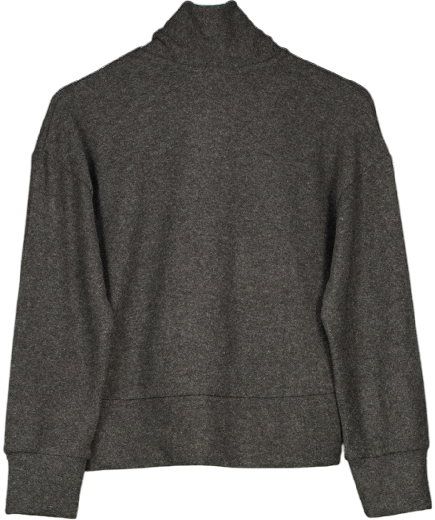 River Island Grey Long Sleeve Scarf Tie Neck Cosy Top UK XS