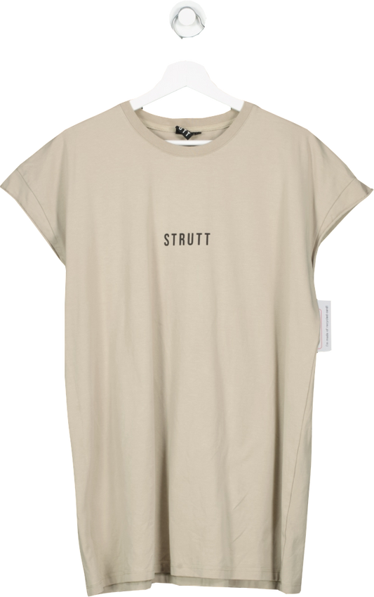 Strutt Beige Logo T Shirt UK L